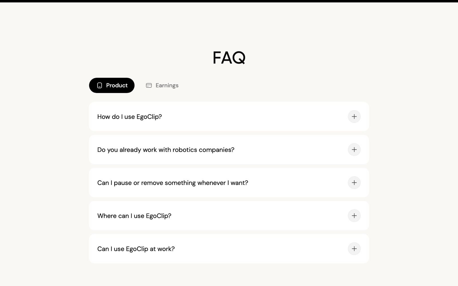 FAQ section