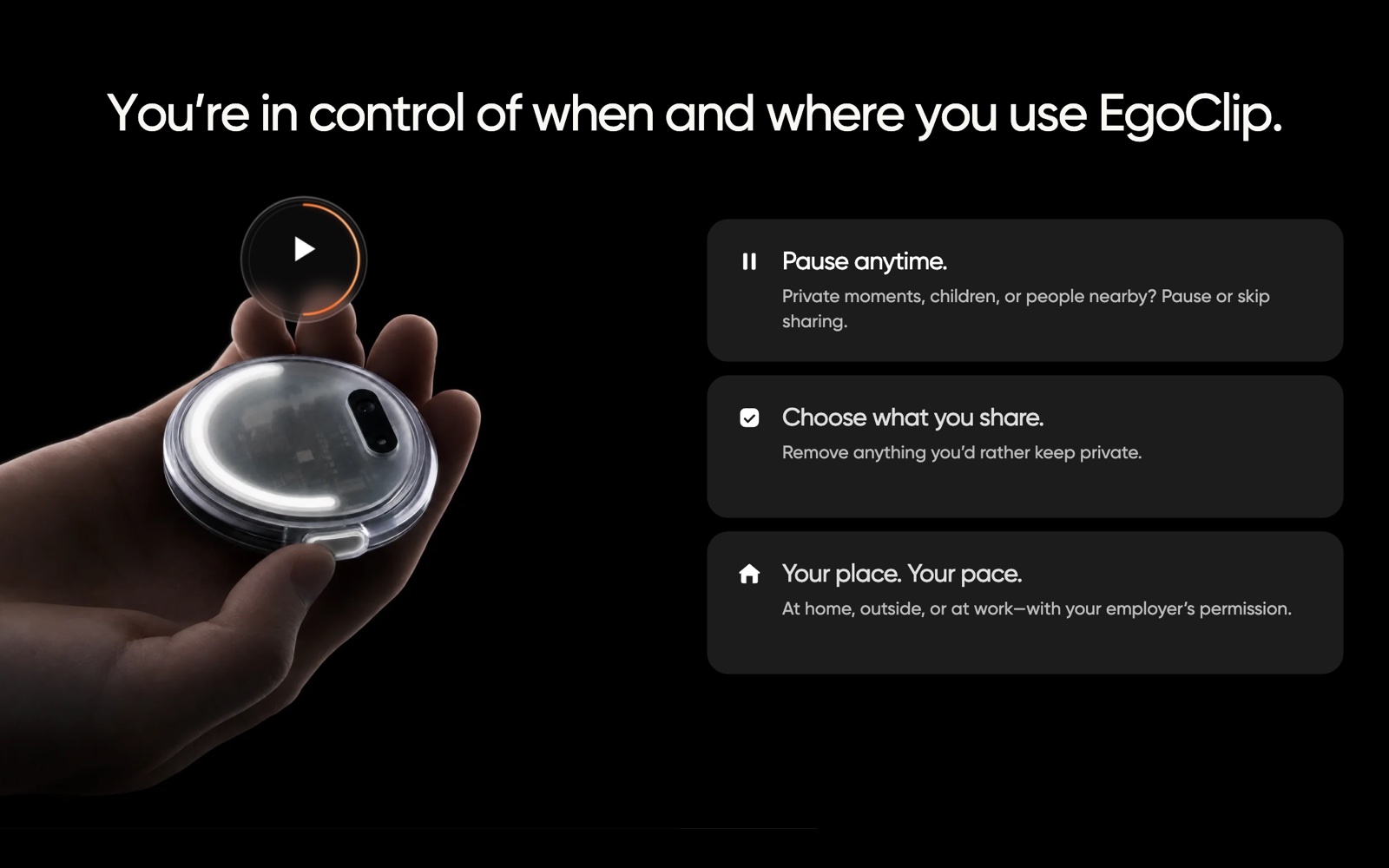 Privacy controls section