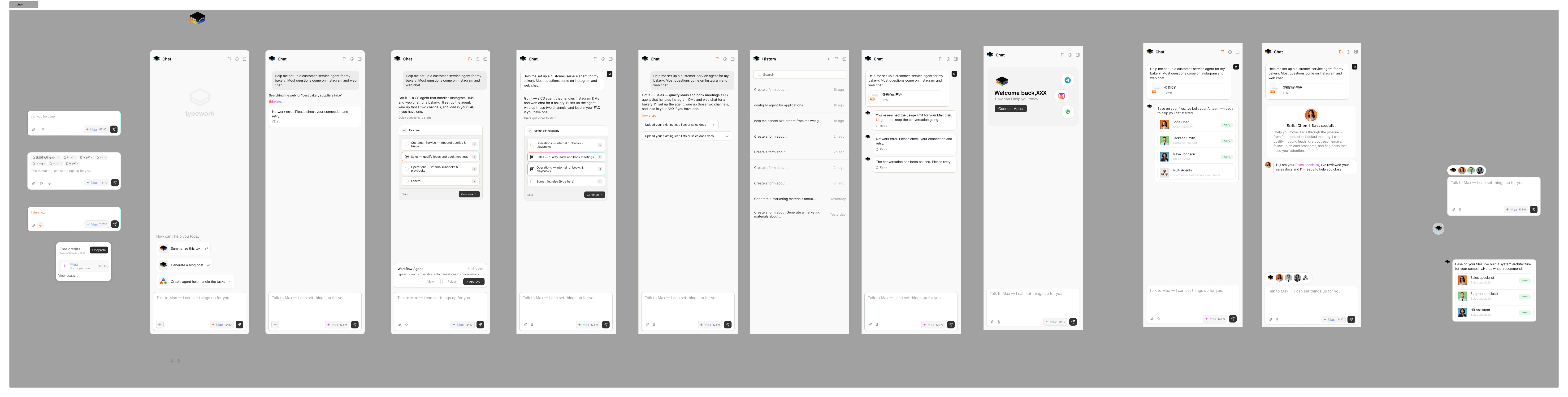 Typework chat component state matrix